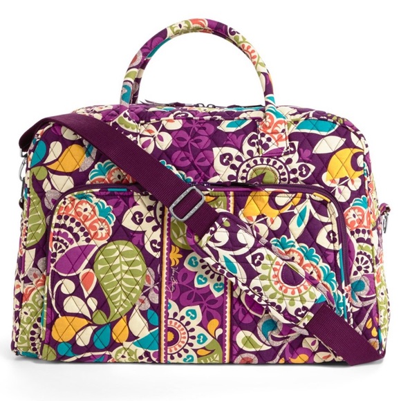 Vera Bradley Bags Euc Vera Bradley Plum Crazy Weekender Bag Poshmark